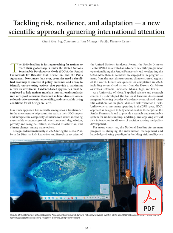 Tackling risk, resilience, and adaptation – a new scientific approach ...